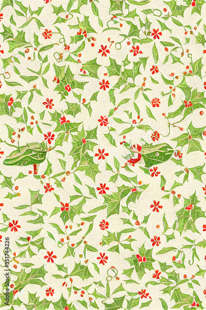Fototapeta premium no seamless pattern with red flowers
