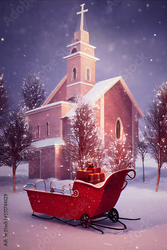 church in the winter