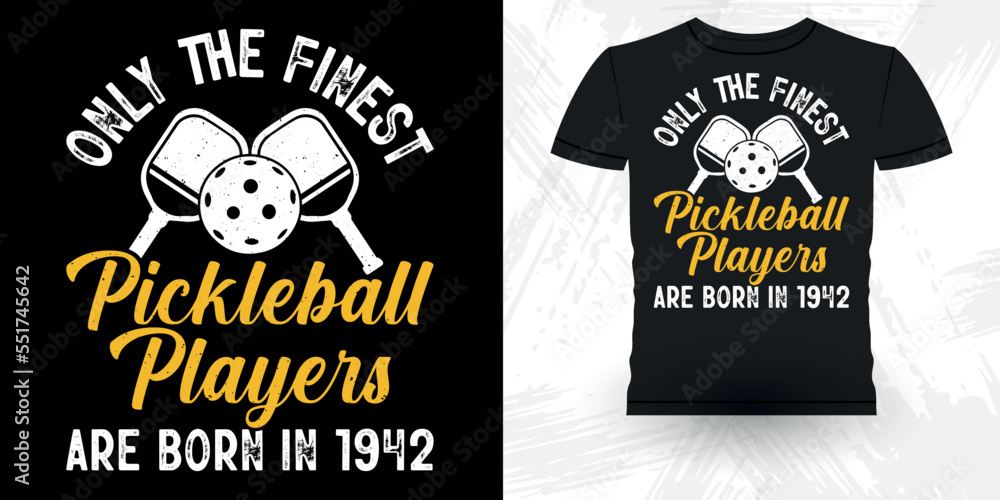 Only The Finest Pickleball  Players Funny Pickleball Player Sports  Retro Vintage Pickleball T-shirt Design