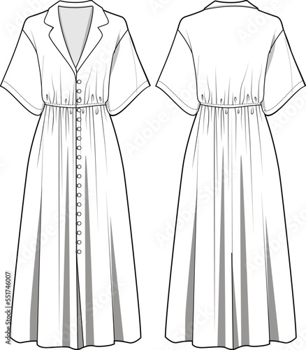 WOMEN AND GIRLS WEAR WOVEN MAXI RESORT DRESS VECTOR