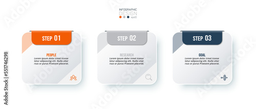 Infographic template business concept with step. 