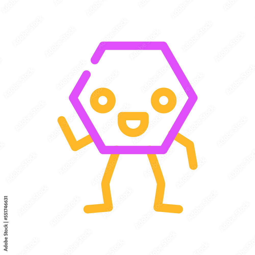 hexagon geometric shape character color icon vector. hexagon geometric shape character sign. isolated symbol illustration