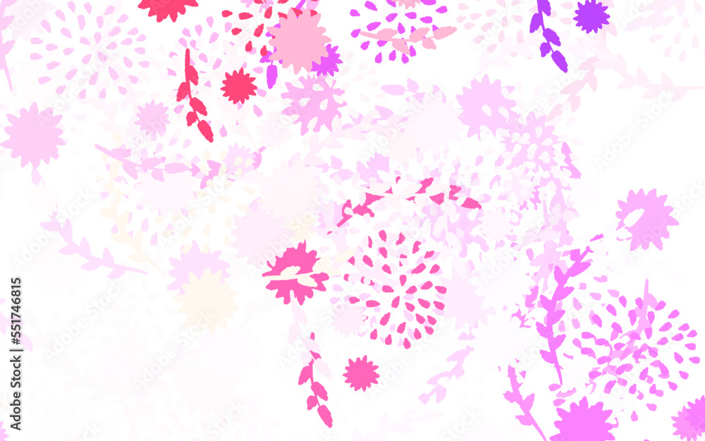 Light Pink, Yellow vector natural pattern with flowers, roses. Light Pink, Yellow vector natural pattern with flowers, roses.
