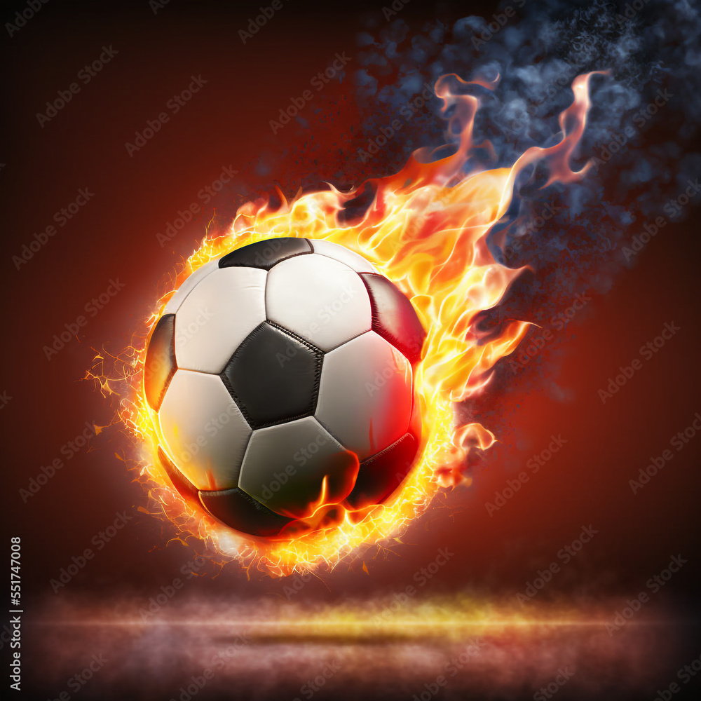 Naklejka premium Soccer Players Team Competing in World Cup National Match, Kicking Ball