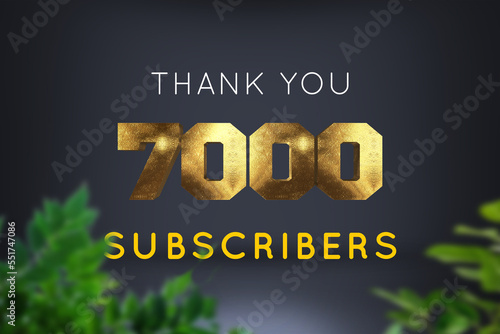 7000 subscribers celebration greeting banner with Brass Design