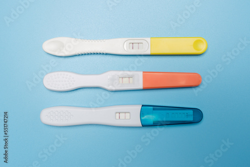 a pregnancy test on a blue background