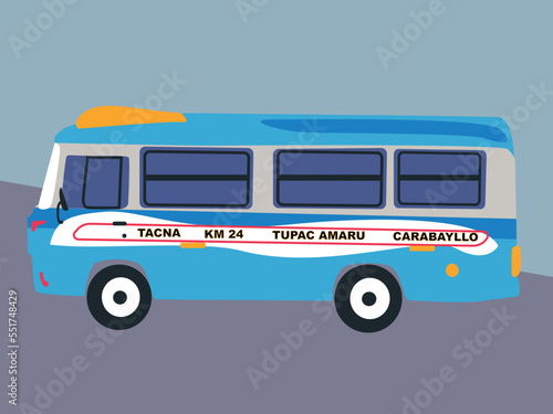 public bus for transport lima peru vector