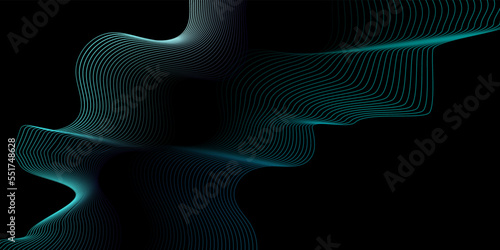 Abstract blue lines wave background and abstract gradiant and blue wave curve lines banner background design. Vector illustration. Modern template abstract design flowing particles wave.