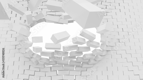 Fototapeta Naklejka Na Ścianę i Meble -  3d cubic blocks rectangle with perspective render illustration
