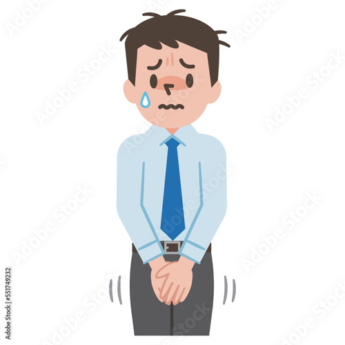 頻尿に悩む男性のイラスト
