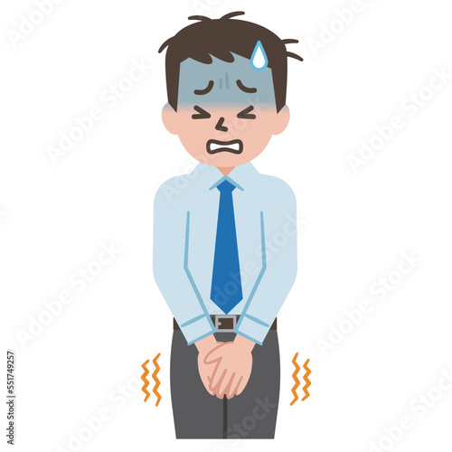 股間が痒い男性のイラスト