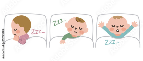 お昼寝する赤ちゃんのイラスト