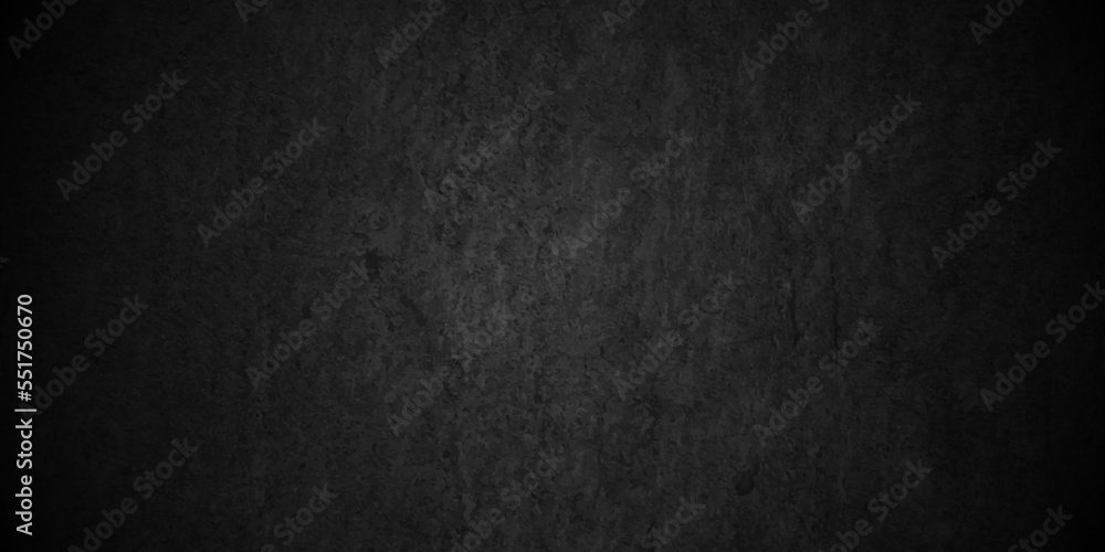 Dark black and blue stone concrete grunge wall texture and backdrop background anthracite panorama. Panorama dark black or blue slate background or texture.	
