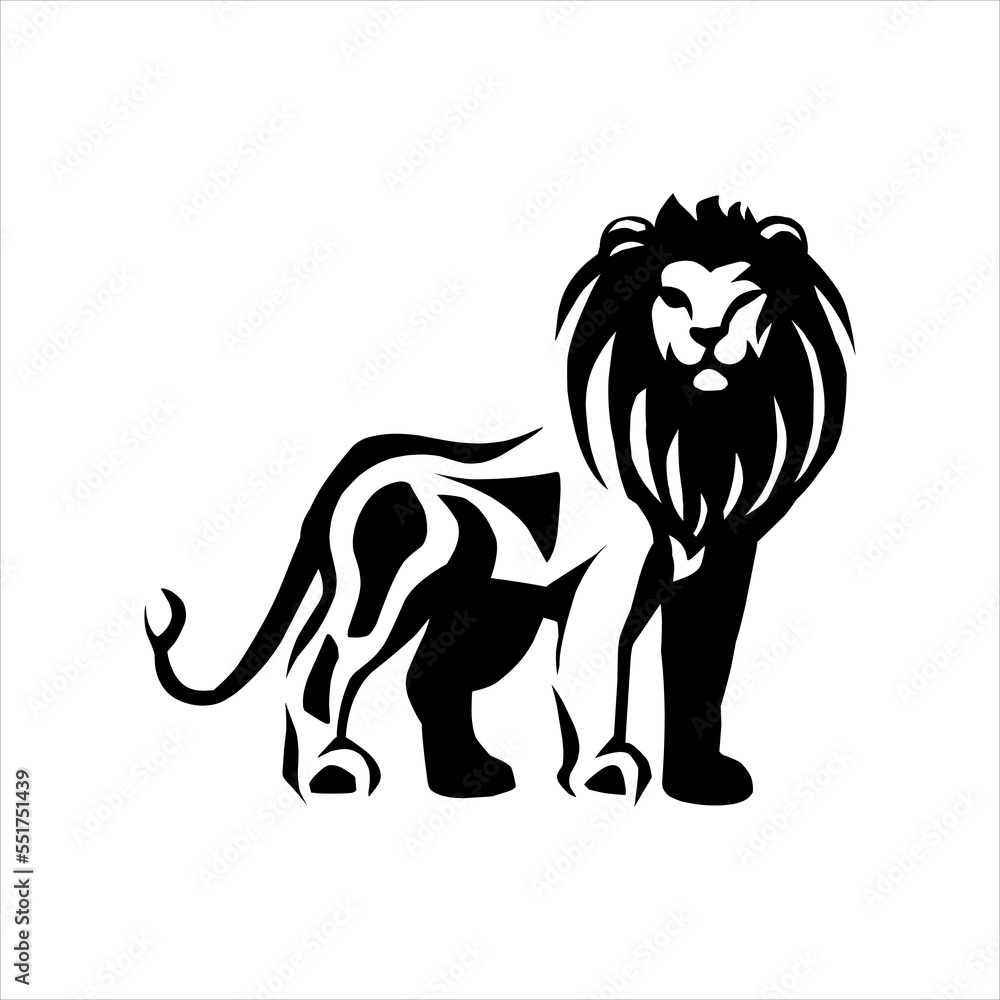Obraz premium lion full body vector illustration