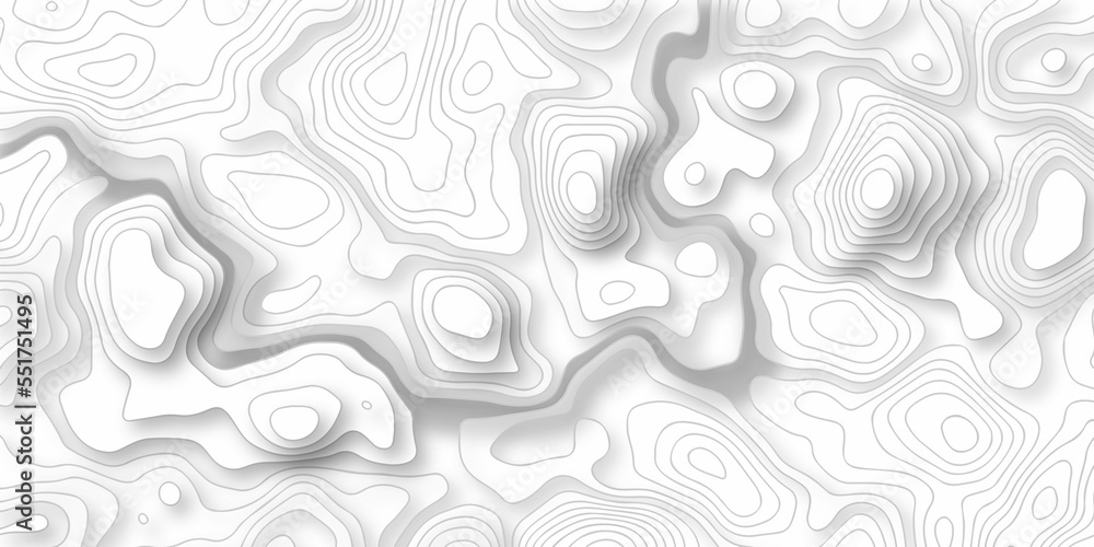 Topographic map. Geographic mountain relief. Abstract lines background. Contour maps. Vector illustration, Topo contour map on white background, Topographic contour lines vector map seamless pattern.