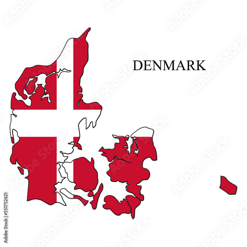 Denmark map vector illustration. Global economy. Famous country. Northern Europe. Europe. Scandinavian region.
