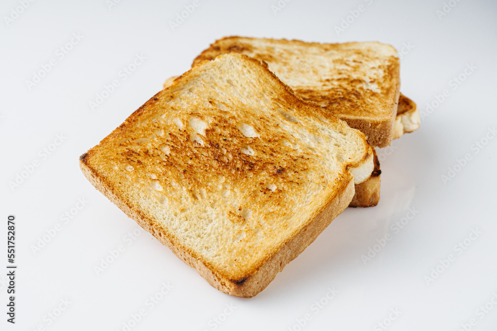 fresh toasted bread on a white background fresh toasted bread on a white background
