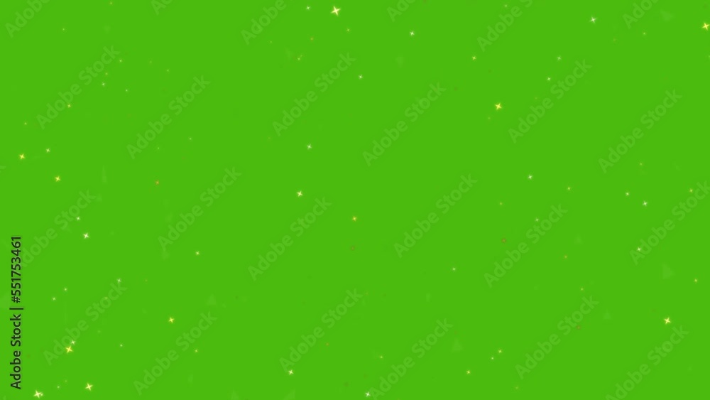 Million gold star and dark triangel flying and faded on the green screen background Million gold star and dark triangel flying and faded on the green screen background