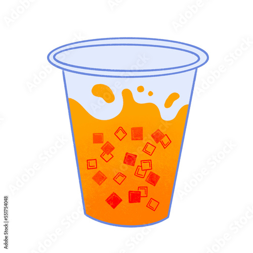 Filipino samalamig sweet chilled beverage orange flavor in cup