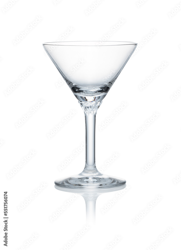 Cocktail glasses placed on white background Cocktail glasses placed on white background