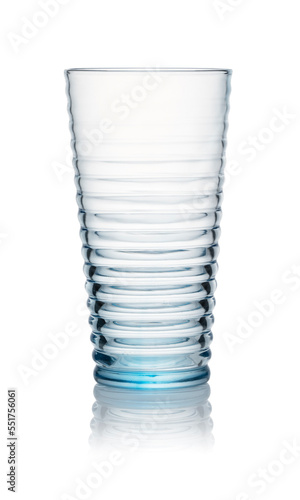 Glass placed on white background