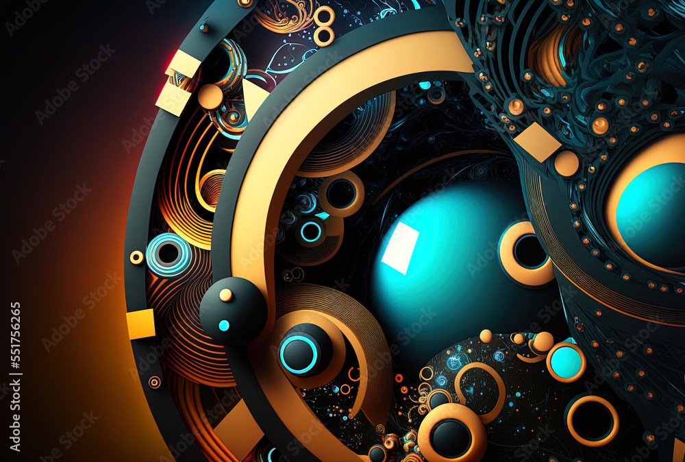 Obraz premium a connected, techno abstract backdrop. Generative AI