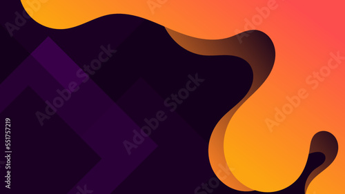 Template design of abstract blob background, orange and purple color, copy space area