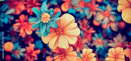 old vintage flower background, generative ai illustration © Animaflora PicsStock