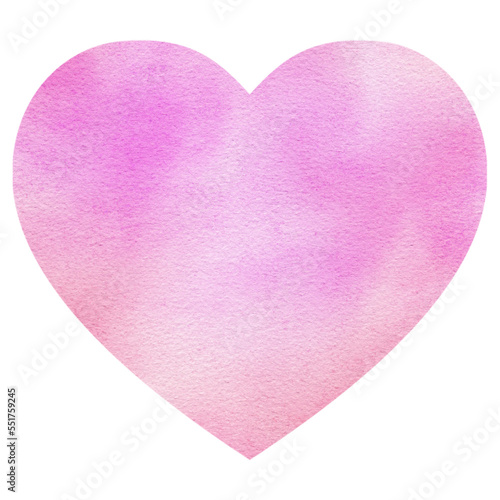 Pink Heart Watercolor Shape