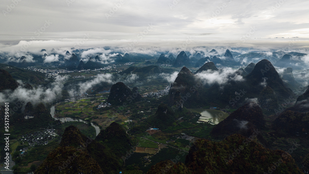 Beautiful China Landscape, Guilin, karst mountains and rivers Beautiful China Landscape, Guilin, karst mountains and rivers