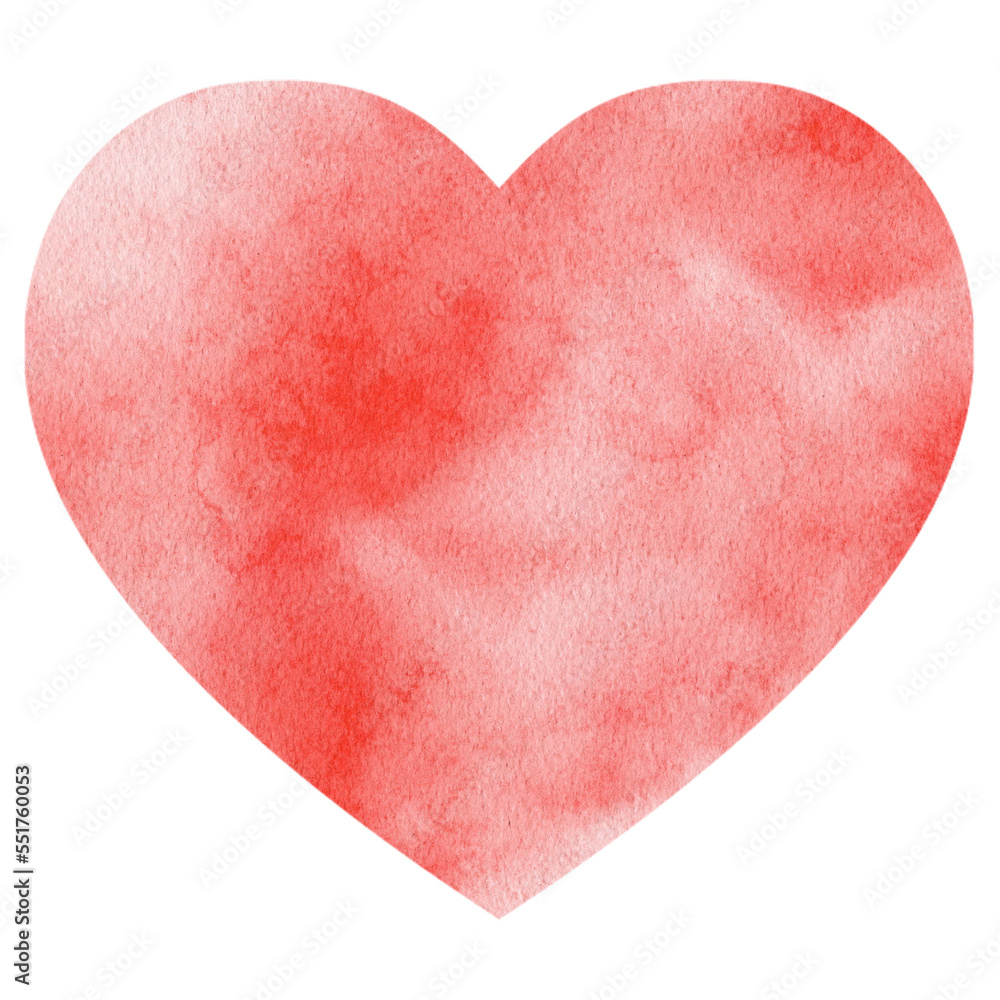Red Heart Watercolor Shape
