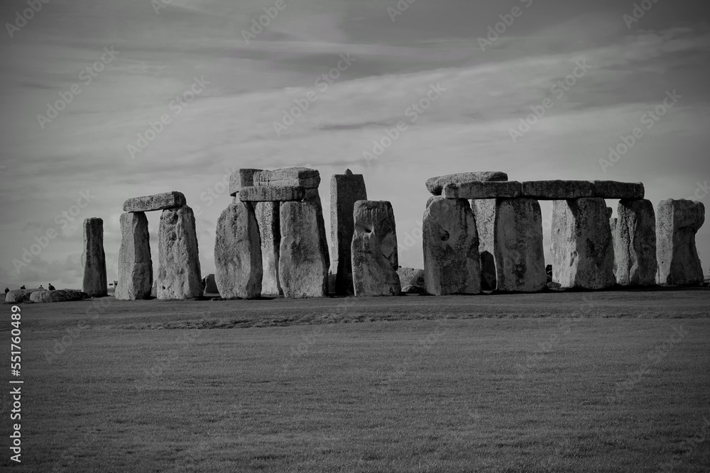 World Heritage Site Stonehenge England View in Black White