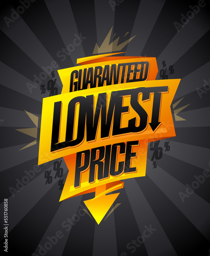 Lowest price guaranteed, sale web banner or flyer template