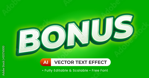 Editable font style sale bonus green text effect
