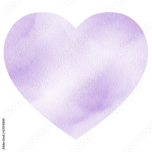 Purple Heart Watercolor Shape