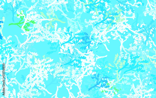 Light Blue, Green vector abstract pattern with leaves, branches.