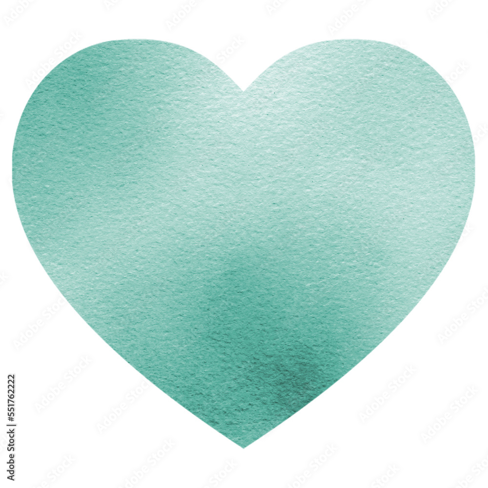 Green Heart Watercolor Shape