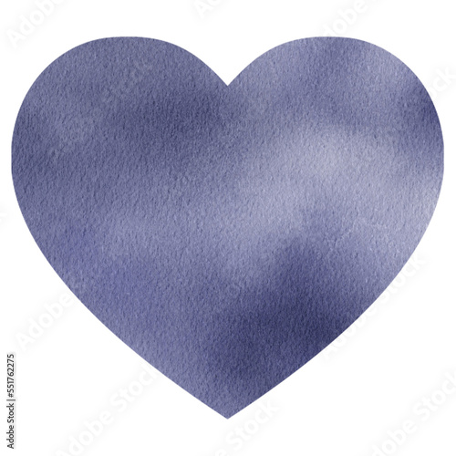Indigo Blue Heart Watercolor Shape