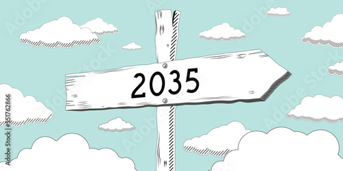 2035 - outline signpost with one arrow