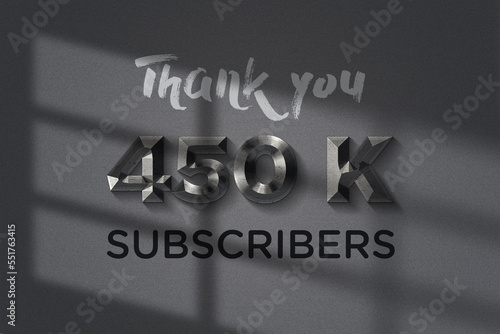 450 K  subscribers celebration greeting banner with Elegant Design photo