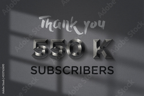 550 K  subscribers celebration greeting banner with Elegant Design photo