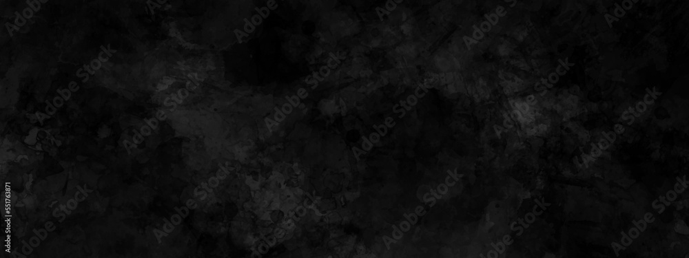 Fototapeta premium watercolor black wall texture. Abstract watercolor black grunge background. Dark backdrop. 