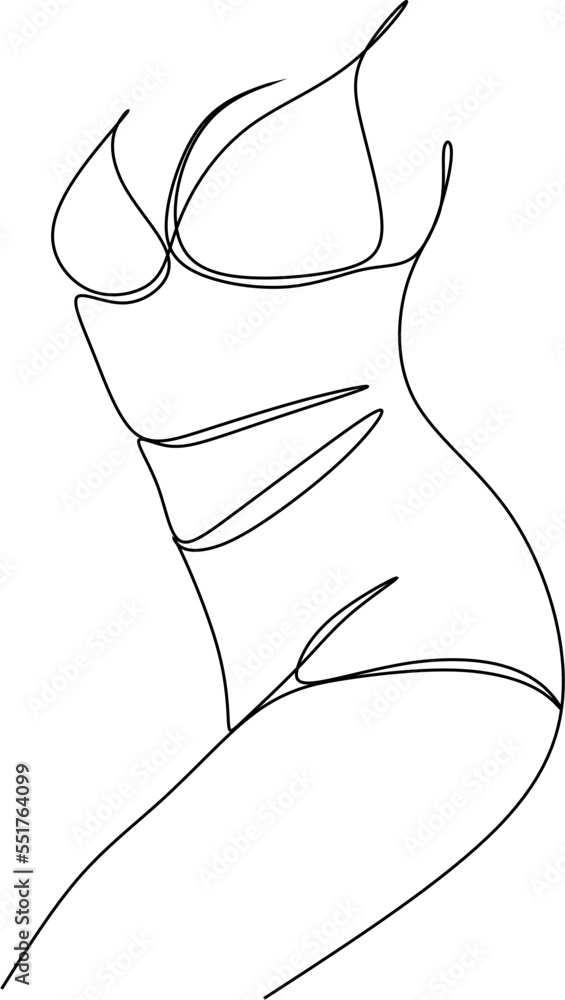 Female body line drawing Female figure creative modern abstract line