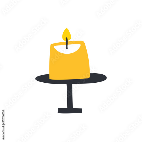 cute hand drawn candles. vector illustration in flat style