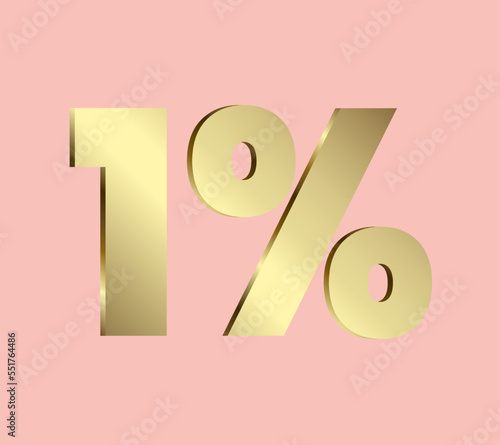 1% Ds Letter, One Percent 3D transparency, transparent 3Ds lettre use for levels, calculated projects, vector illustration.