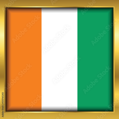 Ivory Coast Flag,Ivory Coast flag golden square button,Vector illustration eps10. Free Download Ivory Coast Flag,Ivory Coast flag golden square button,Vector illustration eps10. - GFXLoad