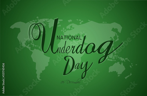 National Underdog day 16 December vector illustration, suitable for web banner poster or card