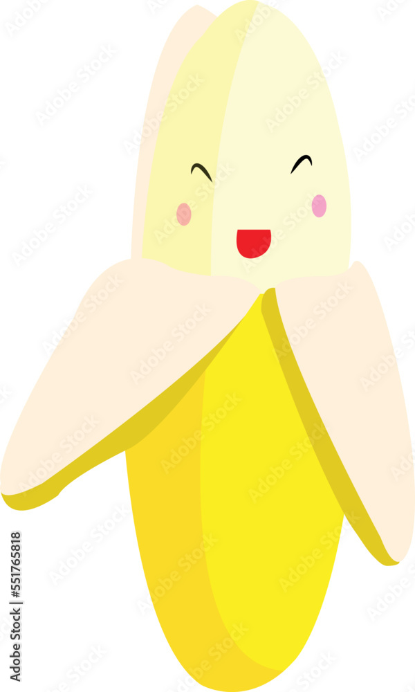 Cute banana vector image or clip art. cute fruit image Stock Vector