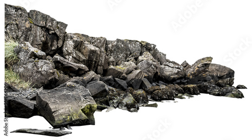 Isolated PNG cutout of Icelandic rocks on a transparent background 
