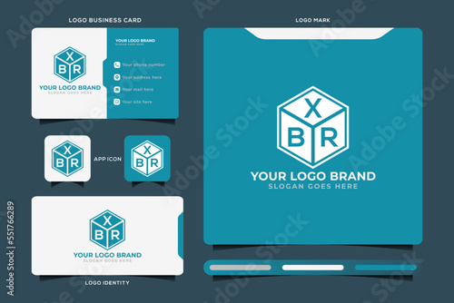 XBR initial monogram logo vector, XBR circle shape logo template corporate identity business card 
